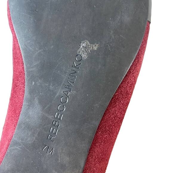Rebecca Minkoff Maroon Suede Zippered Detail Flats Women SZ 7 - Picture 6 of 11